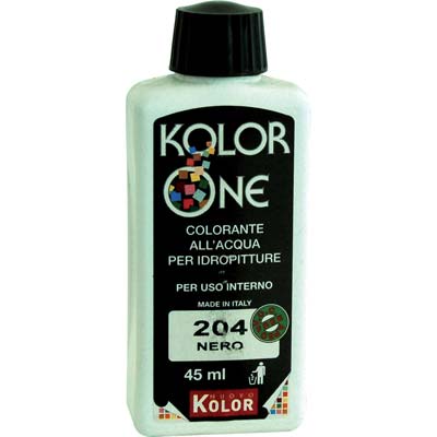 COLORANTE ACQUA KOLORONE - 204 NERO ML 45- 12 pezzi