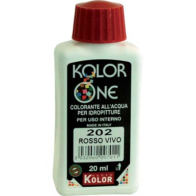 COLORANTE ACQUA KOLORONE - 202 ROSSO VIVO ML 20- 12 pezzi
