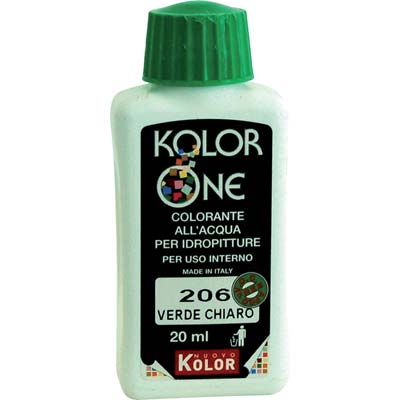 COLORANTE ACQUA KOLORONE - 206 VERDE CHIARO ML 20- 12 pezzi