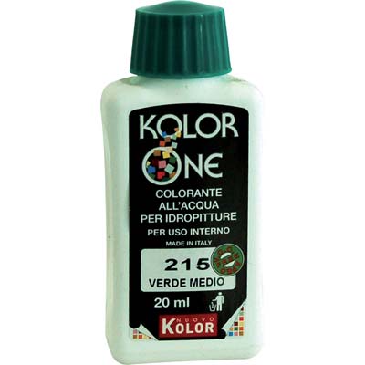 COLORANTE ACQUA KOLORONE - 215 VERDE MEDIO ML 20- 12 pezzi