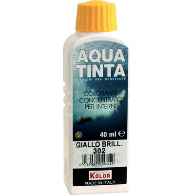 COLORANTE ACQUA AQUATINTA - 302 GIALLO BRILLANTE ML 40- 10 pezzi