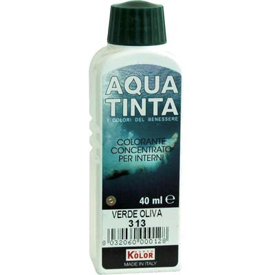 COLORANTE ACQUA AQUATINTA - 313 VERDE OLIVA ML 40- 10 pezzi
