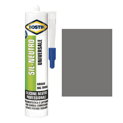SILICONE NEUTRO SIL BOSTIK - GRIGIO RAL 7004 ML 300- 4 pezzi