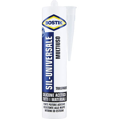 SILICONE ACETICO SIL UNIVERSALE BOSTIK - TRASPARENTE ML 280- 24 pezzi