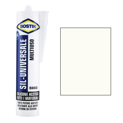 SILICONE ACETICO SIL UNIVERSALE BOSTIK - BIANCO RAL 9010 ML 280- 24 pezzi