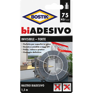 NASTRO BIADESIVO INVISIBILE BOSTIK - MM 19 ML 1,5- 6 pezzi