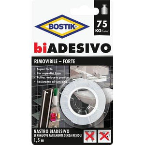 NASTRO BIADESIVO RIMOVIBILE BOSTIK - MM 19 ML 1,5- 6 pezzi