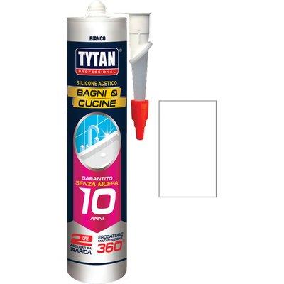 SILICONE ACETICO BAGNI E CUCINE TYTAN - BIANCO RAPIDO ML 280- 12 pezzi