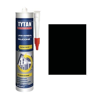 SILICONE ACETICO UNIVERSALE TYTAN - NERO RAL 9005 ML 280- 3 pezzi