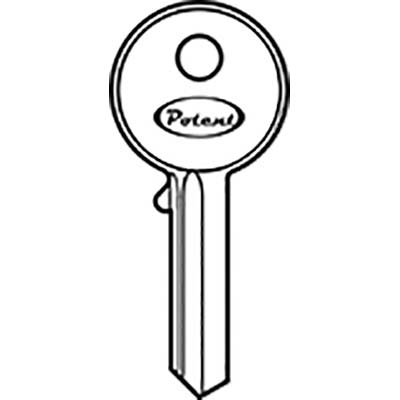 CHIAVE PIATTA POTENT K2740 ORIGINALE - OTTONE NICHELATO- 10 pezzi