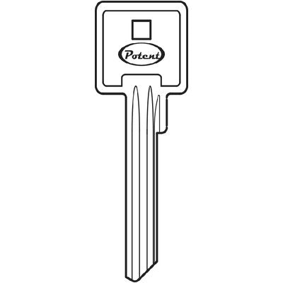 CHIAVE PIATTA POTENT K2640 ORIGINALE - OTTONE  NICHELATO- 10 pezzi