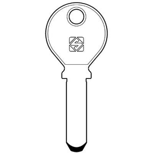 CHIAVE PUNZONATA KESO KE3 SILCA - OTTONE NICHELATO- 2 pezzi