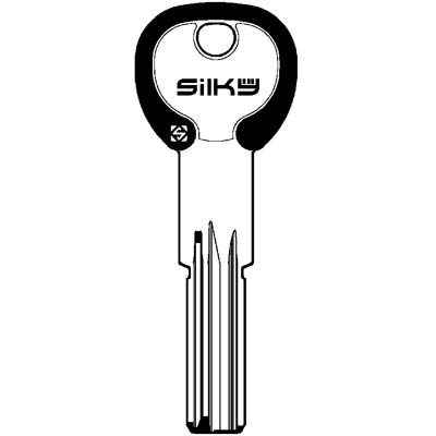 CHIAVE PUNZONATA AGB AGB8DZ SILKY SILCA - OTTONE NICHELATO- 5 pezzi