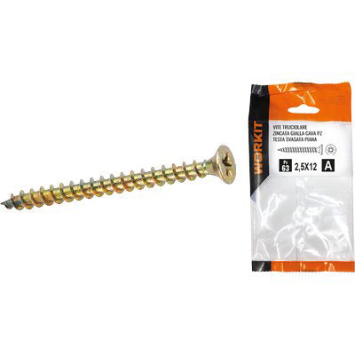VITE TRUCIOLARE TSP ZINCATA GIALLA SELF WORKIT - CAVA PZ FILETTO INTERO MM 6,0X60 CF=PZ 8- 5 confezioni