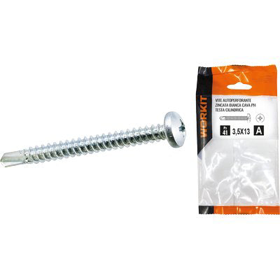 VITE AUTOPERFORANTE TC SELF WORKIT - ZINCATA BIANCA CAVA PH MM 4,2X22 CF=PZ 25- 5 confezioni