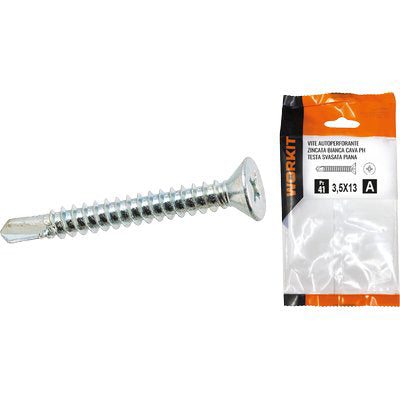 VITE AUTOPERFORANTE TSP SELF WORKIT - ZINCATA BIANCA CAVA PH MM 4,8X38 CF=PZ 15- 5 confezioni