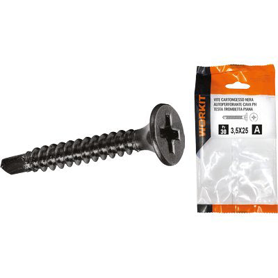 VITE CARTONGESSO AUTOPERFORANTE TTP SELF WORKIT - FOSFATATA NERA CAVA PH MM 3,5X55 CF=PZ 16- 5 confezioni