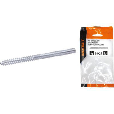 VITE FERRO LEGNO SELF WORKIT - ZINCATA BIANCA MM 4,0X25 CF=PZ 23- 5 confezioni