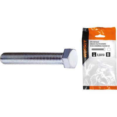 VITE METALLO TE ZINCATA SELF WORKIT - CLASSE 8.8 FILETTO INTERO MM  6X 40 CF=PZ 12- 5 confezioni