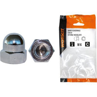 DADO ESAGONALE CIECO OTTONE NICHELATO SELF WORKIT - M 6 CF=PZ 4- 5 confezioni