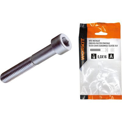 VITE METALLO TCCE ZINCATA SELF WORKIT - CAVA ESAGONALE CL 8.8 FIL PARZIAL MM 5X20 CF=PZ 17- 5 confezioni