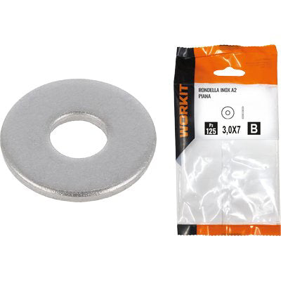 RONDELLA PIANA INOX A2 SELF WORKIT - MXMM 5X10 S. MM 1 F=PZ 105- 5 confezioni