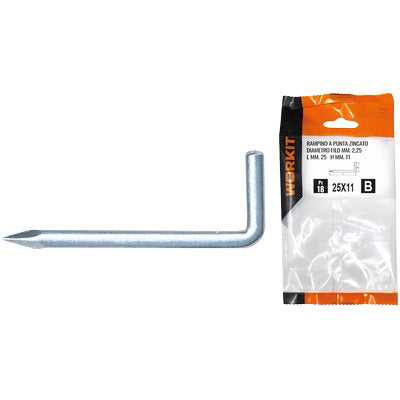 RAMPINO A PUNTA ZINCATO SELF WORKIT - MOD 20X100 MM 80X21X4,0 CF=PZ 4- 5 confezioni