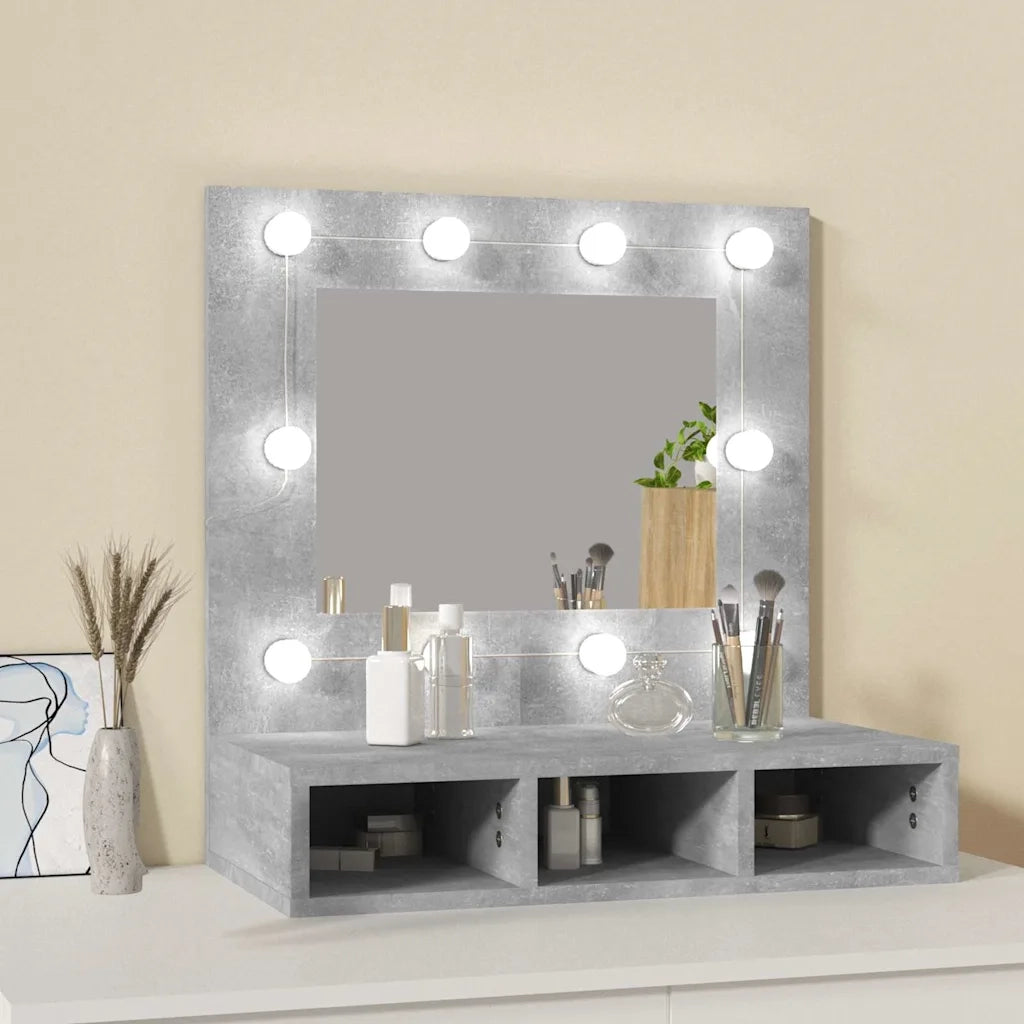 Mobile a Specchio con LED Grigio Cemento 60x31,5x62 cmcod mxl 130108