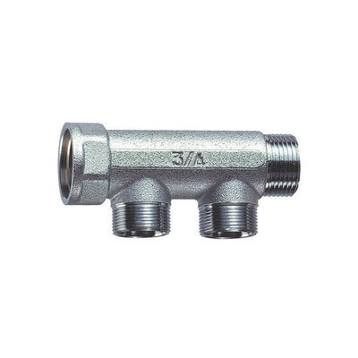 COLLETTORE CROMATO A 2 DERIVAZIONI  (FAR)- M.F. 3/4- FAR- pezzi 1