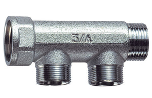 COLLETTORE CROMATO A 2 DERIVAZIONI  (FAR)- M.F. 3/4- FAR- pezzi 1