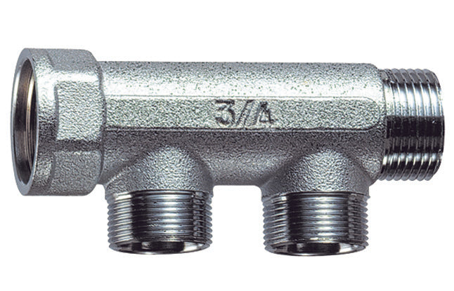 COLLETTORE CROMATO A 2 DERIVAZIONI  (FAR)- M.F. 3/4- FAR- pezzi 1