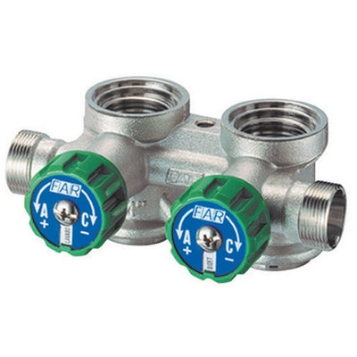 COLLETTORE COMPLANARE COMPONIBILE CON VALVOLE CROMATE DESTRO (FAR)- 3/4- FAR- pezzi 1