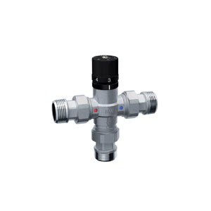 MISCELATORE TERMOSTATICO CROMATO CON ATTACCHI MASCHIO E BOCCHETTONI- 1/2- FAR- pezzi 1