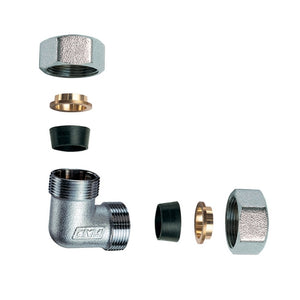 GOMITO DOPPIO CROMATO C/MONOCONO IN GOMMA PER RAME- 3/4 x 22- FAR- pezzi 1