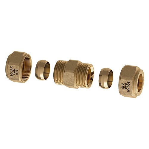 NIPPLE DOPPIO CON TENUTA MECCANICA PER IMPIANTI SOLARI- Diam. 22- FAR- pezzi 1