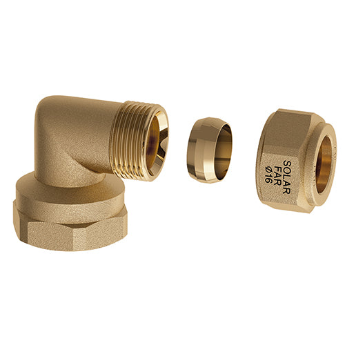 GOMITO FEMMINA CON TENUTA METALLICA PER IMPIANTI SOLARI- 3/4 - Diam.  22- FAR- pezzi 1