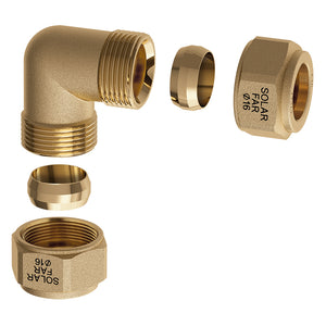 GOMITO DOPPIO CON TENUTA METALLICA PER IMPIANTI SOLARI- Diam. 18- FAR- pezzi 1