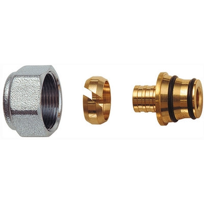 KIT PER TUBO MULTISTRATO 24x19 CALOTTA CROMATO- Diam. 12 x 2- FAR- pezzi 1