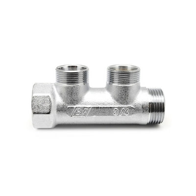 COLLETTORE 2 DERIVAZIONI M.F.- Cromo 3/4- S.F.- pezzi 1