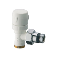 VALVOLA D'ARREDO A SQUADRA TERMOSTATIZZABILE BIANCO-CROMO- 3/8- S.F.- pezzi 1