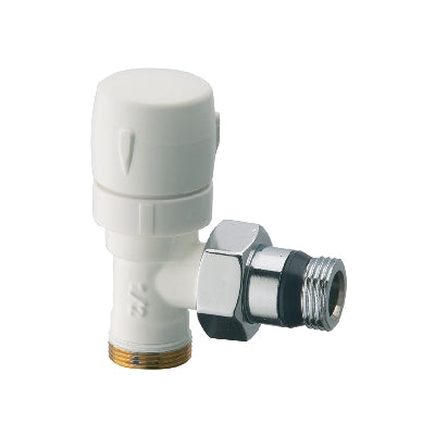 VALVOLA D'ARREDO A SQUADRA TERMOSTATIZZABILE BIANCO-CROMO- 1/2- S.F.- pezzi 1