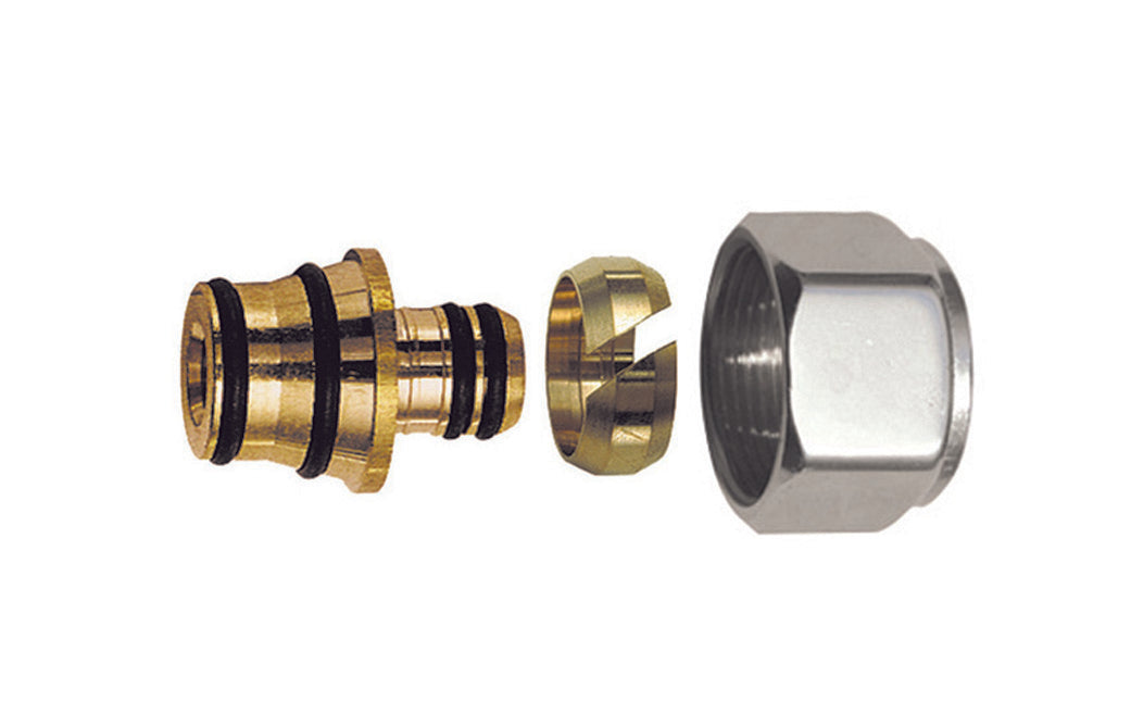 ADATTATORE PER TUBO MULTISTRATO CROMO-LUCIDO- Diam. 20 x 2- S.F.- pezzi 1