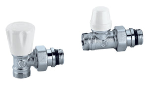 COPPIA VALVOLE PER RADIATORI ATTACCHI A SQUADRA O-RING- 3/8 12 - Adatt. x Rame- CALEF- pezzi 1