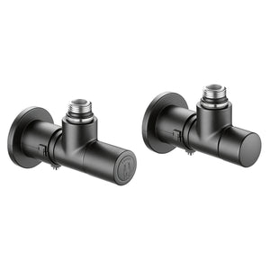 VALVOLA + DETENTORE A SQUADRA TERMOSTATIZZABILE NERA- 1/2 23 p. 1,5 Nero- CALEF- pezzi 1