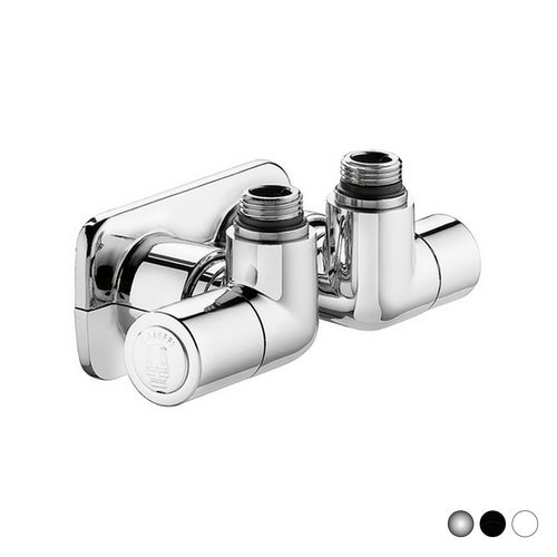 VALVOLA TERMOSTATIZZABILE DETENTORE A DOPPIA SQUADRA VERSIONE SX- 1/2 23 p.1,5  Cromo- CALEF- pezzi 1