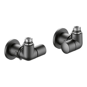 VALVOLA TERMOSTATIZZABILE + DETENTORE DOPPIA SQUADRA NERO VERSIONE SX- 1/2 23 p. 1,5 Nero- CALEF- pezzi 1