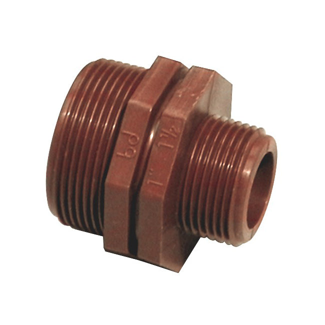 NIPPLE RIDOTTO IN PP MARRONE- 1 1/4 X 1- BUCCH- pezzi 1