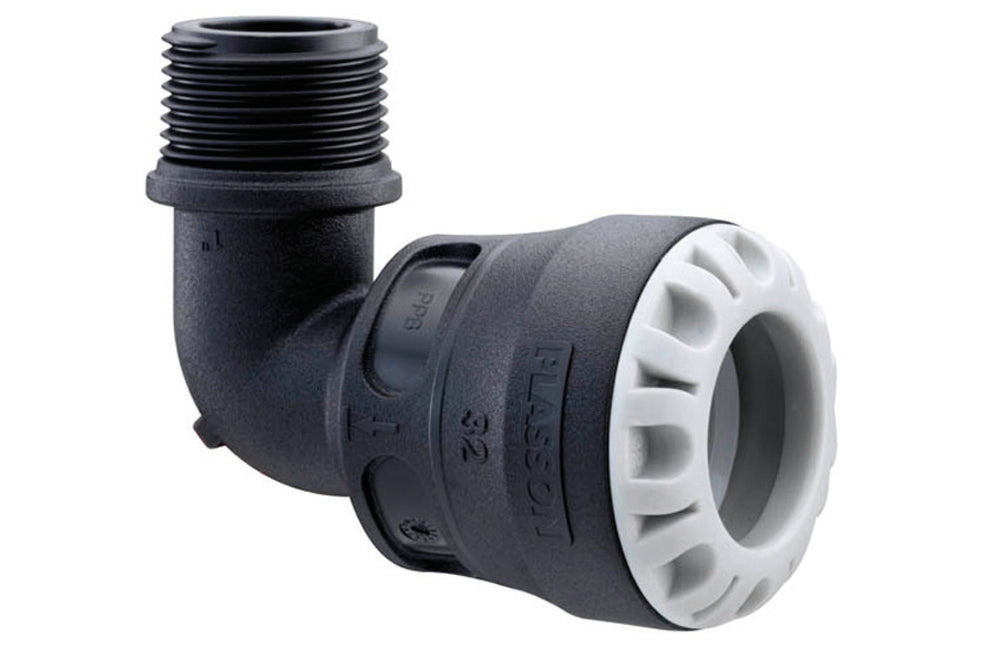 GOMITO 90  ° FILETTATO MASCHIO UNO- 25 x 3/4- PLASS- pezzi 1