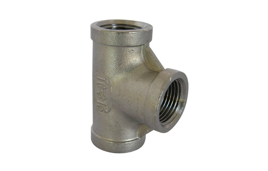 TEE A 90  ° F. F. F. ACCIAIO INOX- 1/2- IKARO- pezzi 1