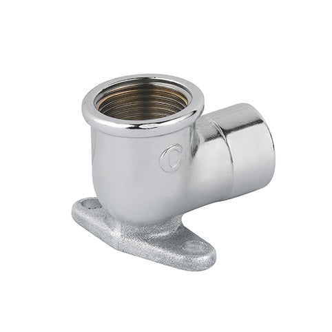 GOMITO FF CON FLANGIA OTTONE CROMO- 1/2- CAVAL- pezzi 10